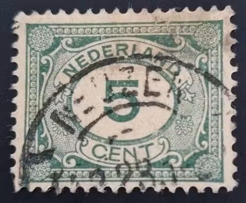 Nederland 1921 - nvph 107 - Cijfer - ab1, Ophalen of Verzenden, T/m 1940, Gestempeld