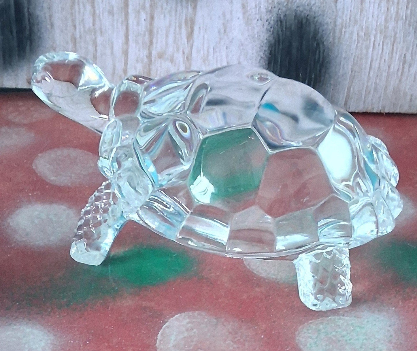 Schildpad. Glas/kristal.  18/15.5/8 cm., Antiek en Kunst, Antiek | Glas en Kristal, Ophalen of Verzenden