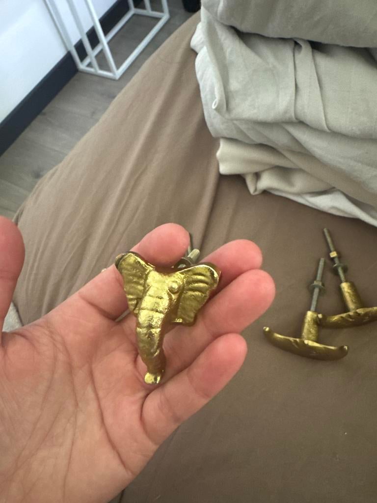 Xenos Dieren Deurknoppen - Olifant, Schildpad, Maan (6 st.), Antiek en Kunst, Antiek | Koper en Brons, Ophalen