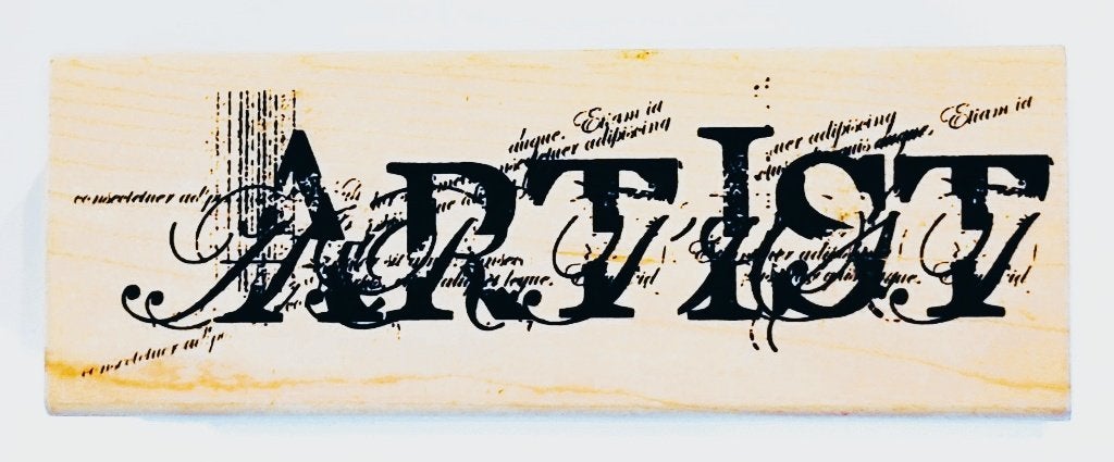 Collector's Item houten stempel Artist Script van Tim Holtz, Ophalen of Verzenden, Zo goed als nieuw