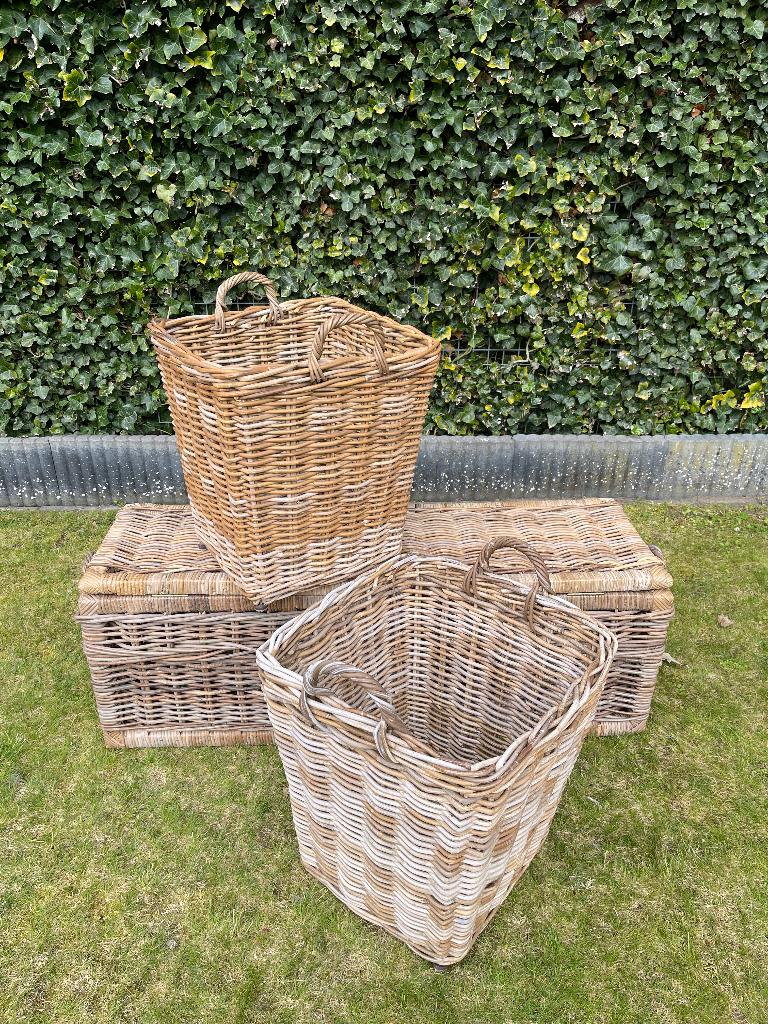 Rotan manden 2 stuks, Ophalen, Overige materialen, Mand, Vierkant
