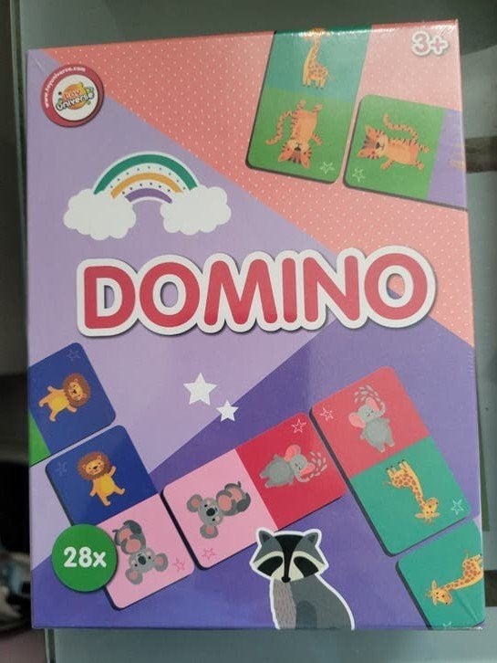 Domino spel voor kinderen - Dieren thema (28 stuks), Ophalen of Verzenden, Nieuw, Jongen of Meisje