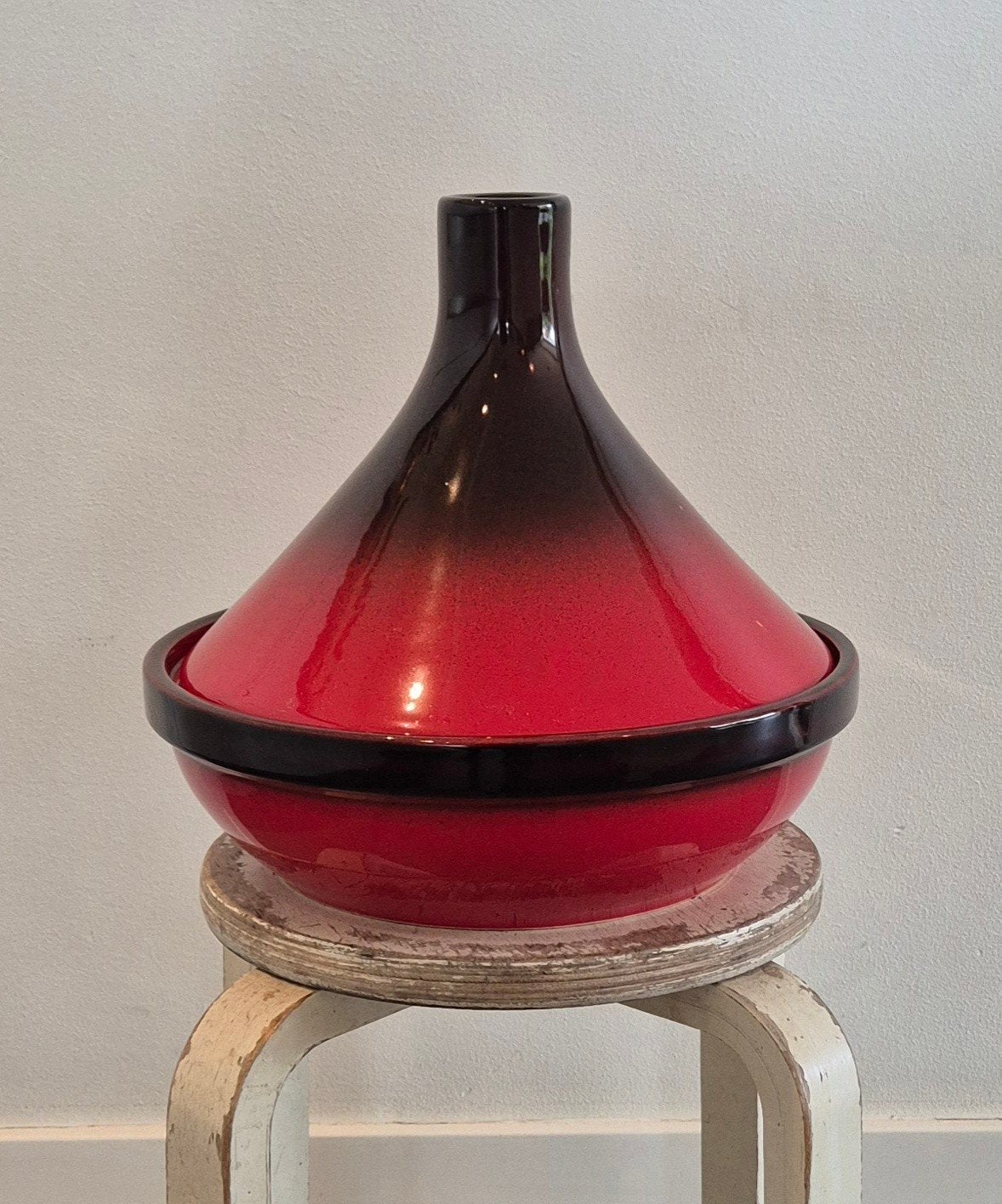 Zo goed als nieuwe rode tajine - 28,5 cm, Ophalen, Zo goed als nieuw, Overige materialen