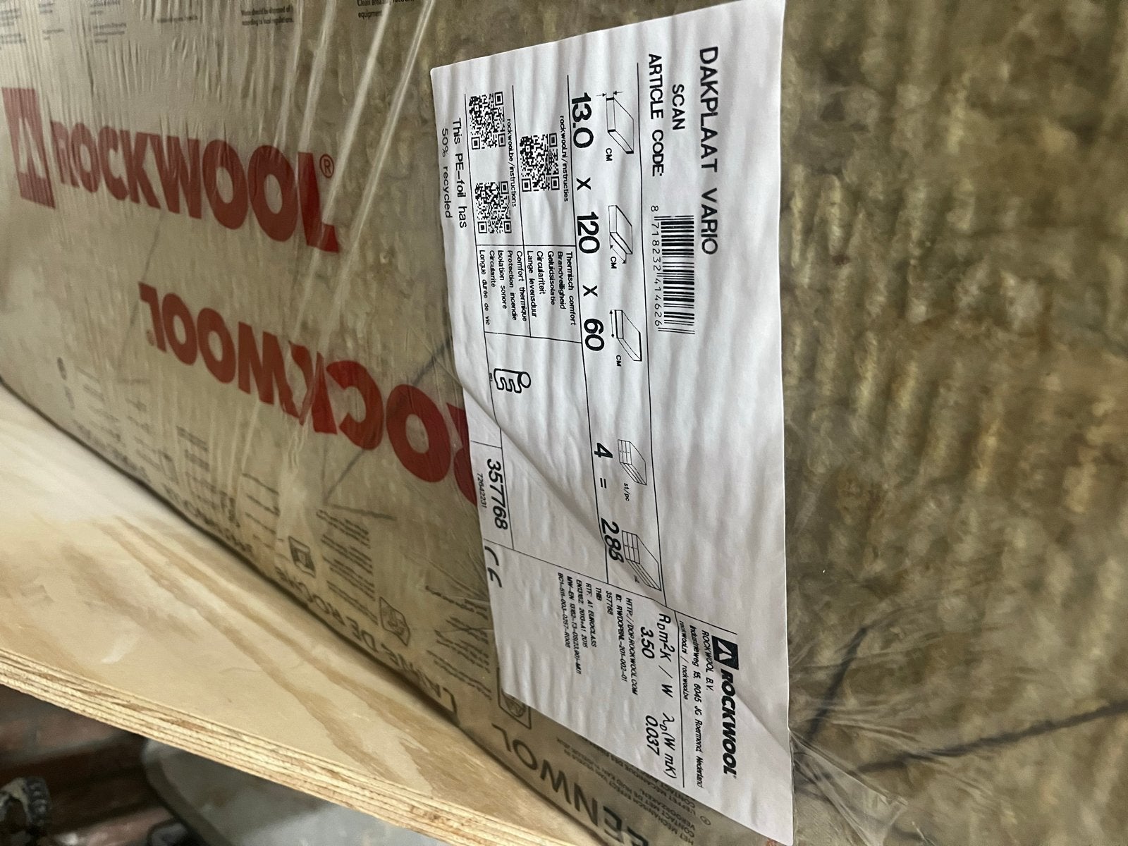 Rockwool Dakplaat Vario 13.0 cm - Steenwol isolatie 14 stuks, 12 cm of meer, Nieuw, Steenwol, 5 tot 10 m²