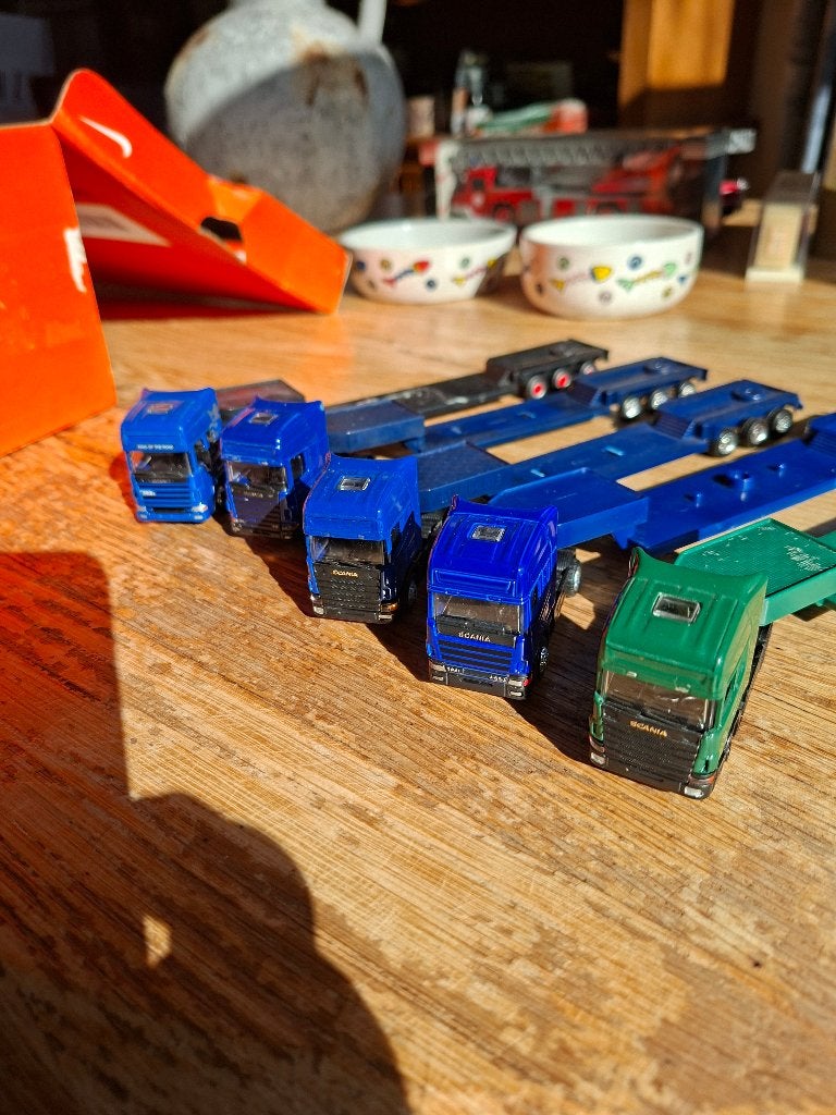 5x Scania met dieplader, Ophalen of Verzenden, Bus of Vrachtwagen, Tekno