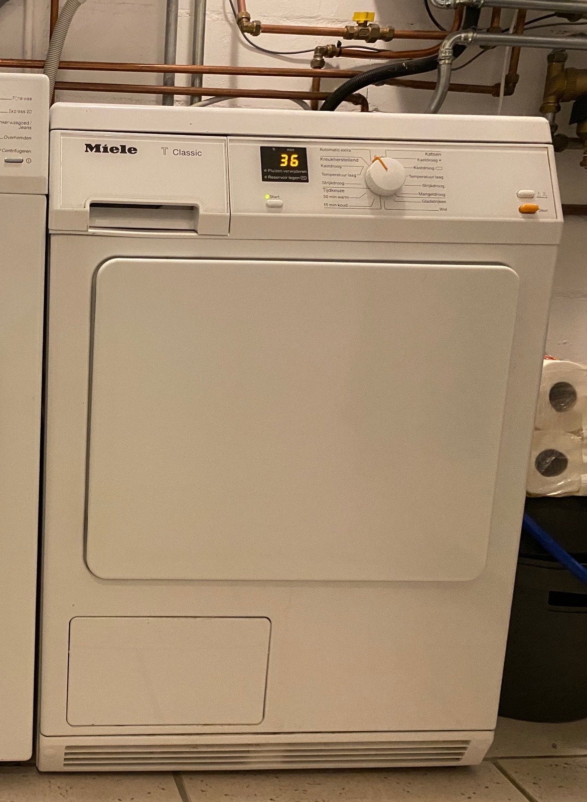 Miele T Classic wasdroger, Witgoed en Apparatuur, Ophalen, 6 tot 8 kg, Gebruikt, Voorlader