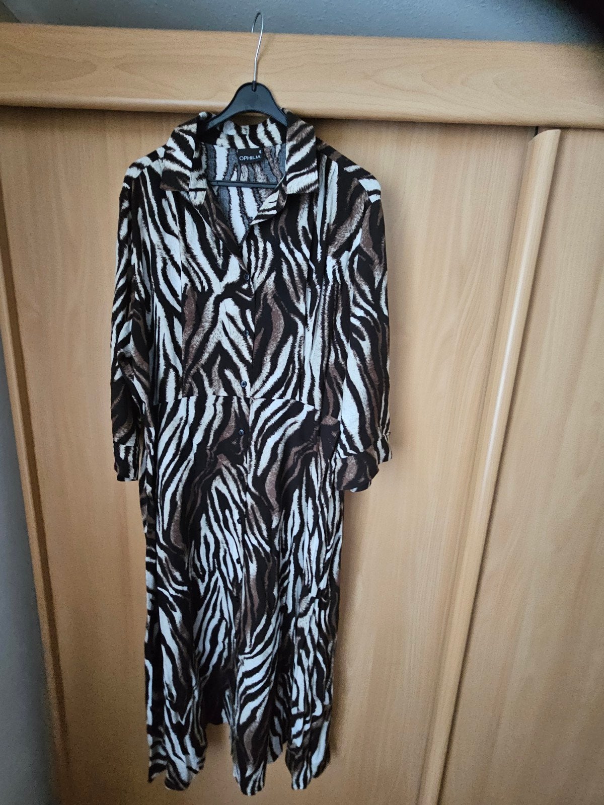 jurk pantermotief  maat 52 ophilia, Kleding | Dames, Ophalen of Verzenden, Zo goed als nieuw, Blauw, Jurk