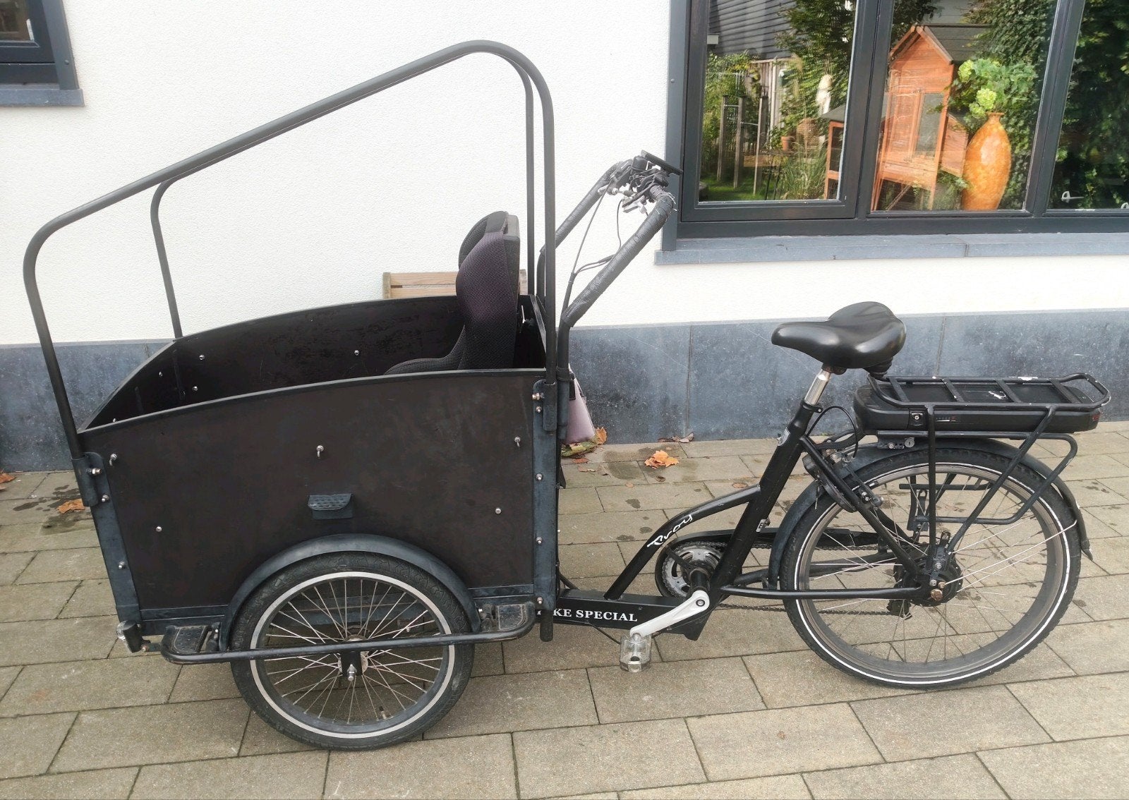 Troy elektrische bakfiets Gebruikte staat!, Fietsen en Brommers, 4 kinderen of meer, Gebruikt, Elektrisch, Schijfrem