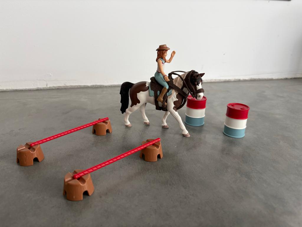 Schleich paard met ruiter en accessoires - Zo goed als nieuw, Ophalen of Verzenden, Zo goed als nieuw