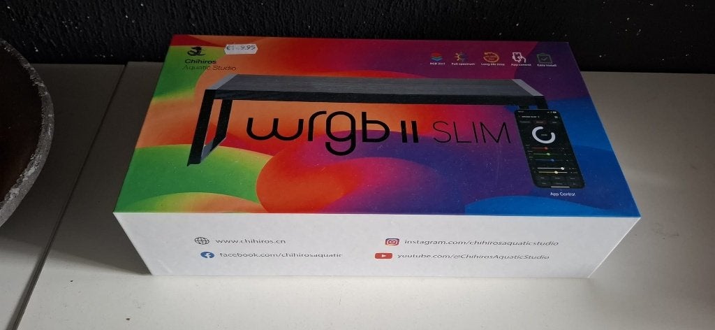 Aquariumlamp (wrgb II Slim) 30 cm 23 watt zwart, App-bediening, Verlichting of Verwarming, Ophalen of Verzenden, Zo goed als nieuw