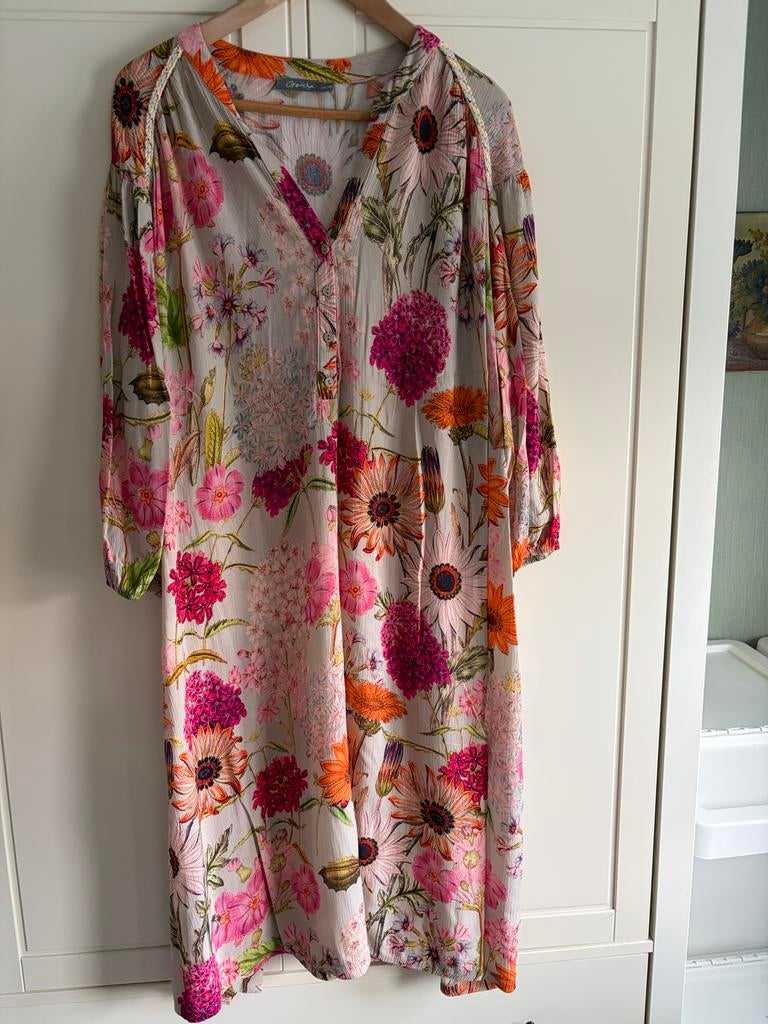 Geisha Luchtige Jurk Maat 46 met Fleurig Bloemenmotief, Kleding | Dames, Ophalen of Verzenden, Zo goed als nieuw, Maat 46/48 (XL) of groter