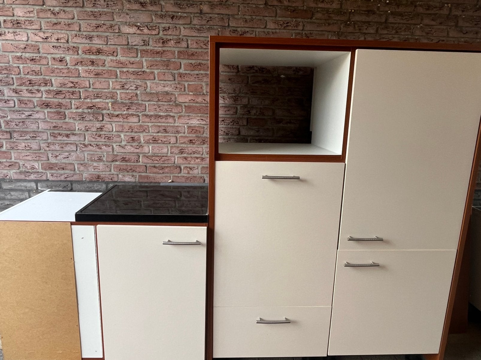 Drie crème kleurige kasten, Huis en Inrichting, Ophalen, Gebruikt, 50 tot 100 cm, 25 tot 50 cm