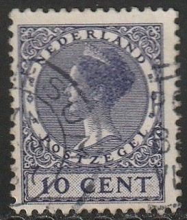 Nederland 1926 183B Wilhelmina 10c violet, Gest, Postzegels en Munten, Postzegels | Nederland, Ophalen of Verzenden, T/m 1940