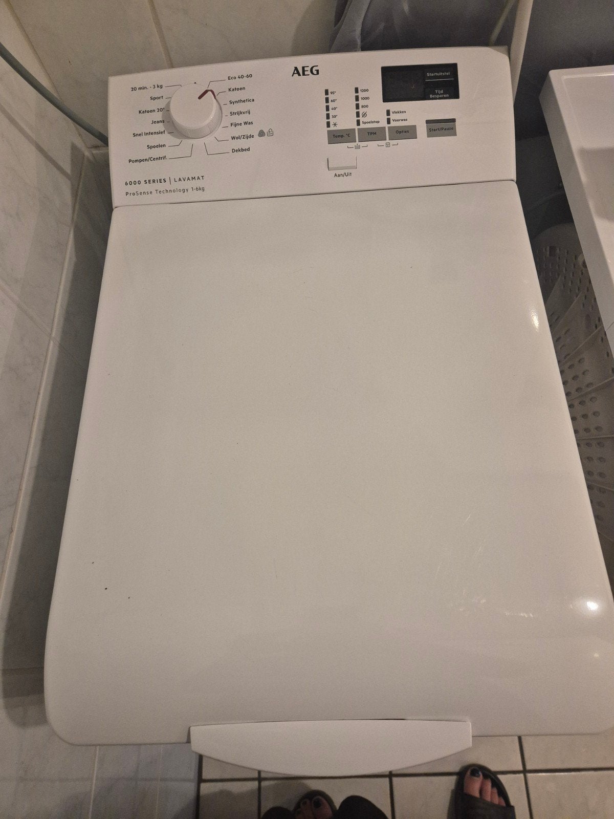 AEG 6000 SERIES LAVAMAT Bovenlader Wasmachine 6kg, Witgoed en Apparatuur, Wasmachines, 6 tot 8 kg, Bovenlader, 85 tot 90 cm, Minder dan 1200 toeren
