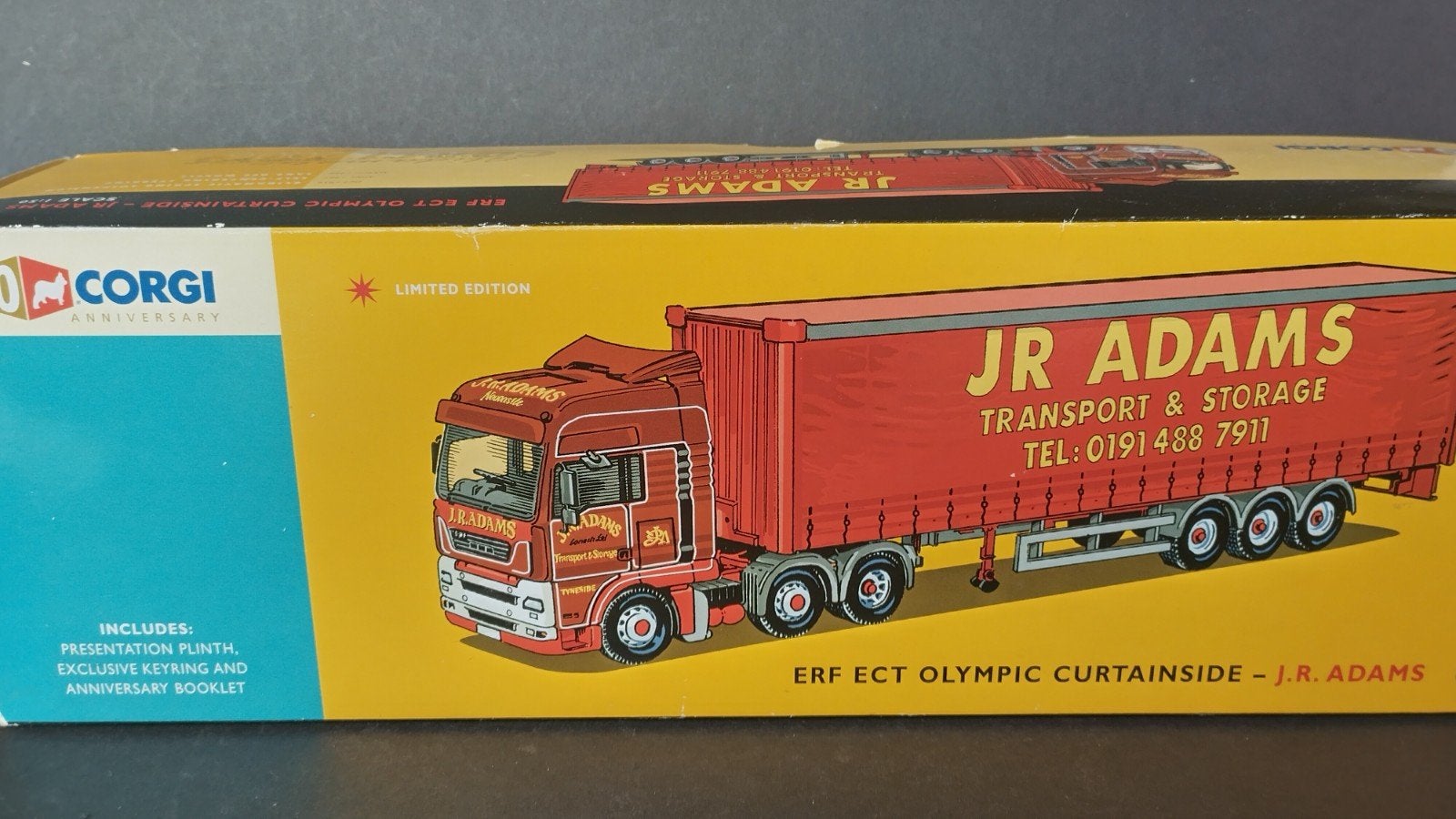 Erf Ect Olympic Curtainside J.R. Adams 1:50 Corgi Pol, Hobby en Vrije tijd, Modelauto's | 1:50, Corgi, ., Nieuw, Bus of Vrachtwagen