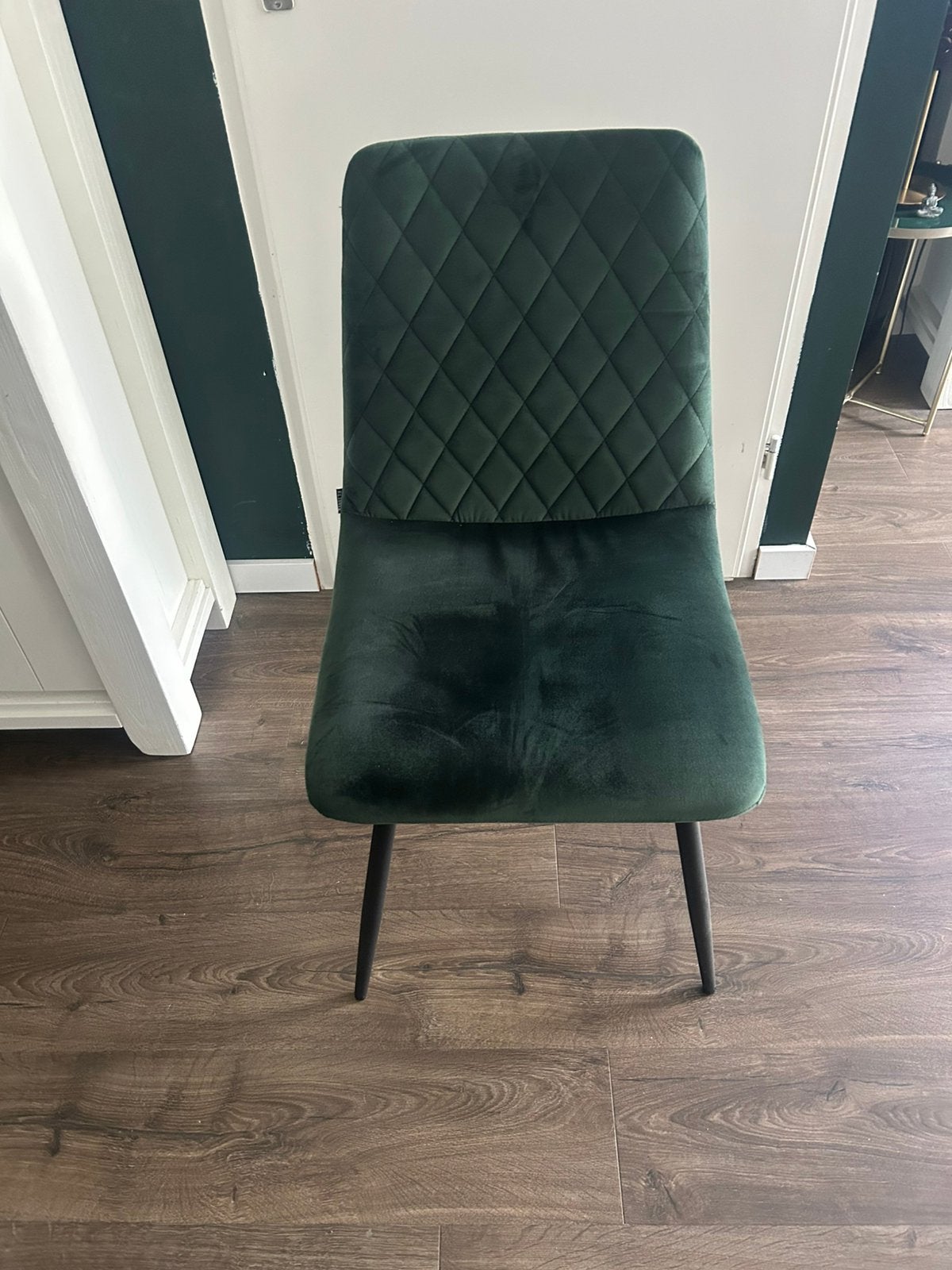 Eettafel stoelen groen 6x, Ophalen, Overige kleuren, Zo goed als nieuw, Stof