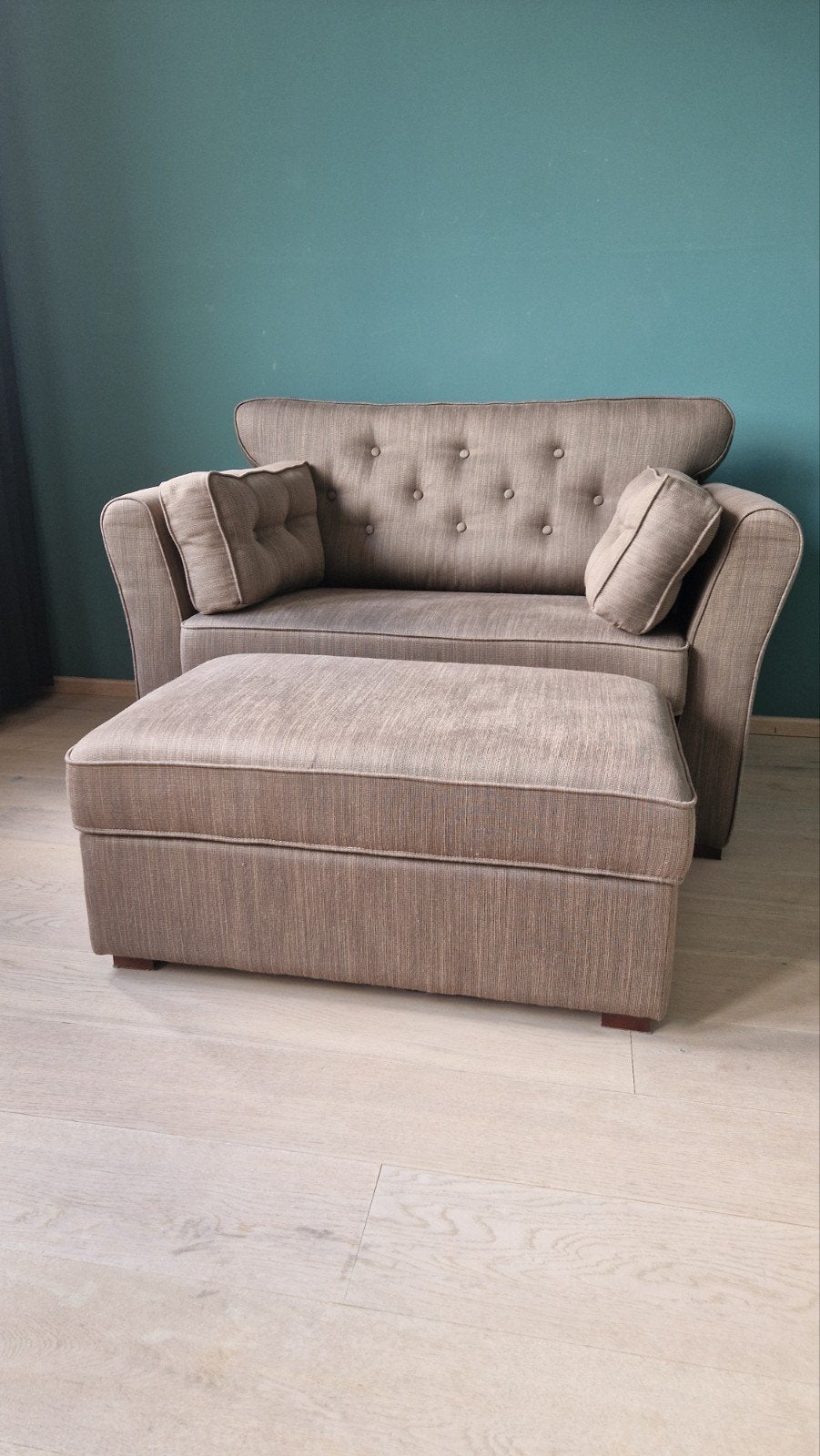 Comfortabele fauteuil met poef van UrbanSofa Fiore- Zo goed, Overige maten, Modern comfort, 75 tot 100 cm, Ophalen of Verzenden