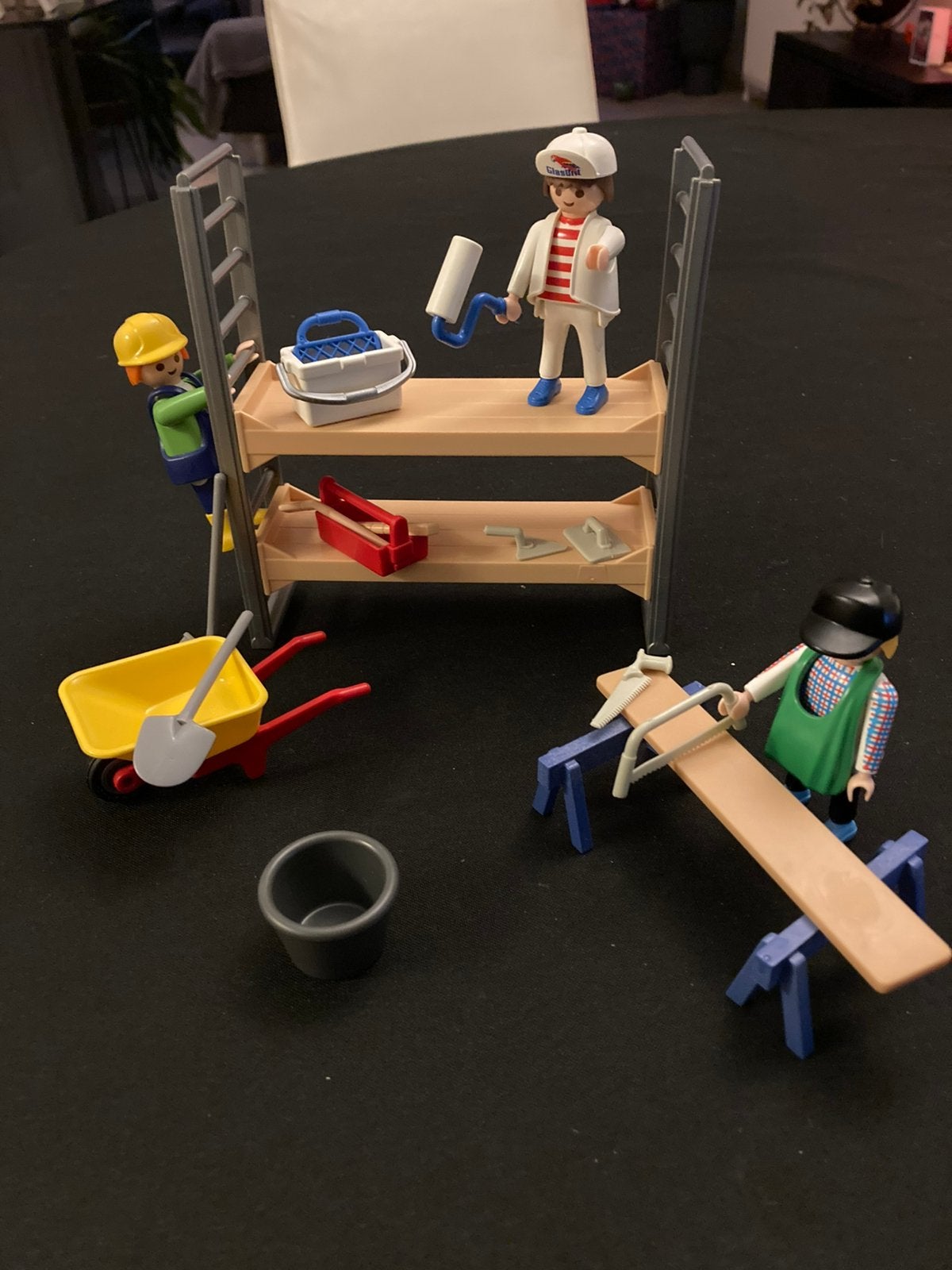 Playmobil bouwsteiger met ambachtslieden 3833, Ophalen of Verzenden, Zo goed als nieuw