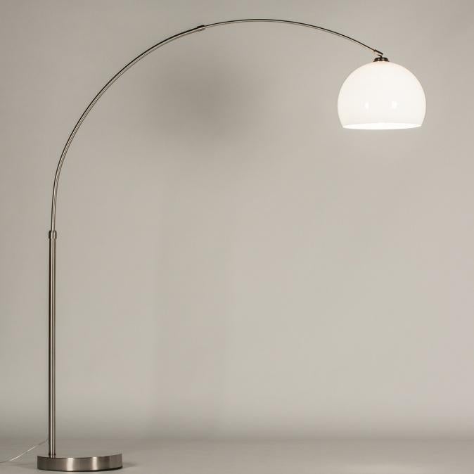 booglamp met retro kap wit of beige hoekbank bank lamp, Ophalen of Verzenden, Nieuw, Kunststof, 200 cm of meer