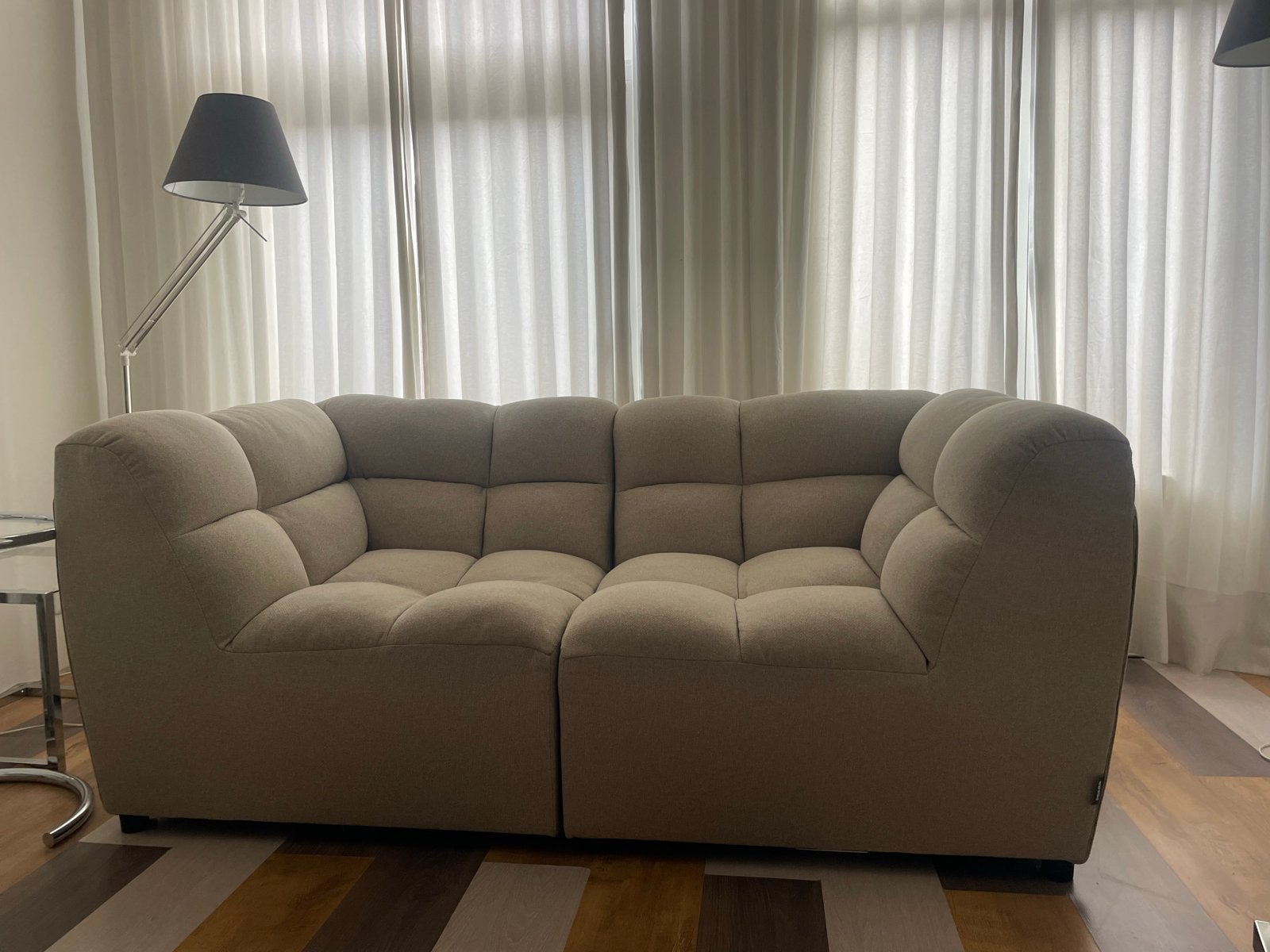 Stijlvolle tweepersoonsbank van Woood, Ophalen, 150 tot 200 cm, Tweepersoons, 75 tot 100 cm