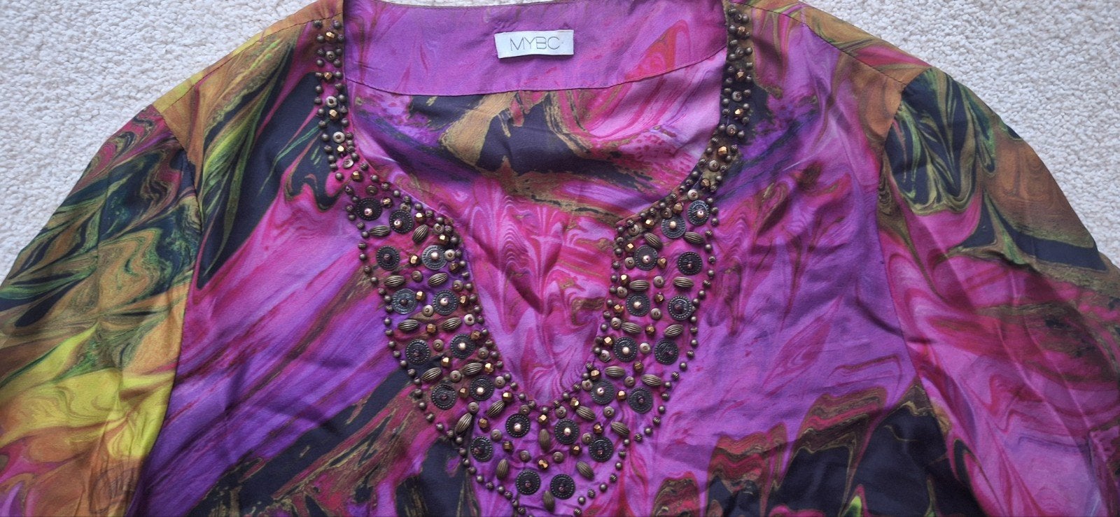 MYBC Tuniek/Jurk met kralen - Maat M, Kleding | Dames, Maat 38/40 (M), Paars, MYBC, Ophalen of Verzenden