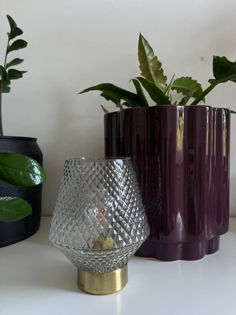 Tafel lamp, Ophalen of Verzenden, Zo goed als nieuw, Glas