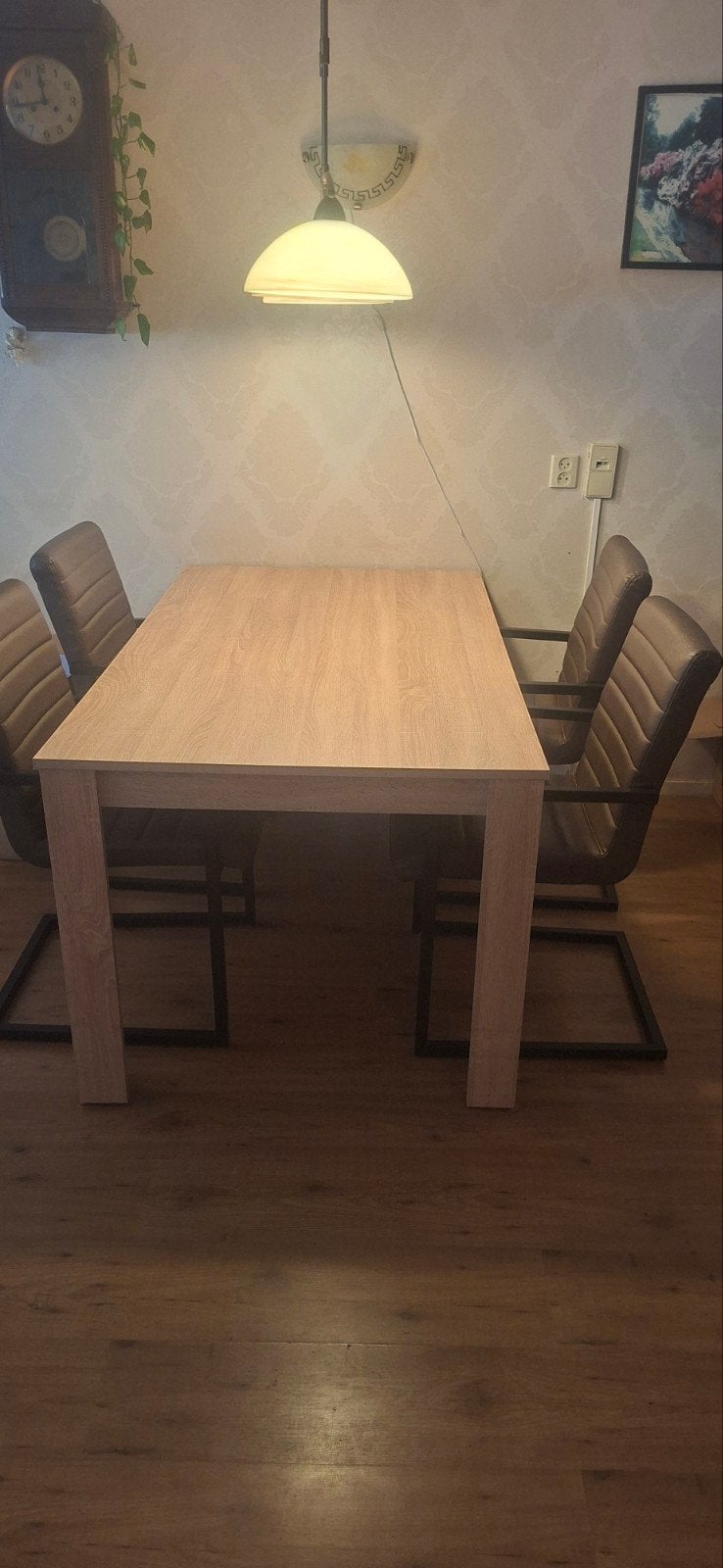 4stoelen met gratis tafel, Huis en Inrichting, Stoelen, Ophalen, Bruin, Vier