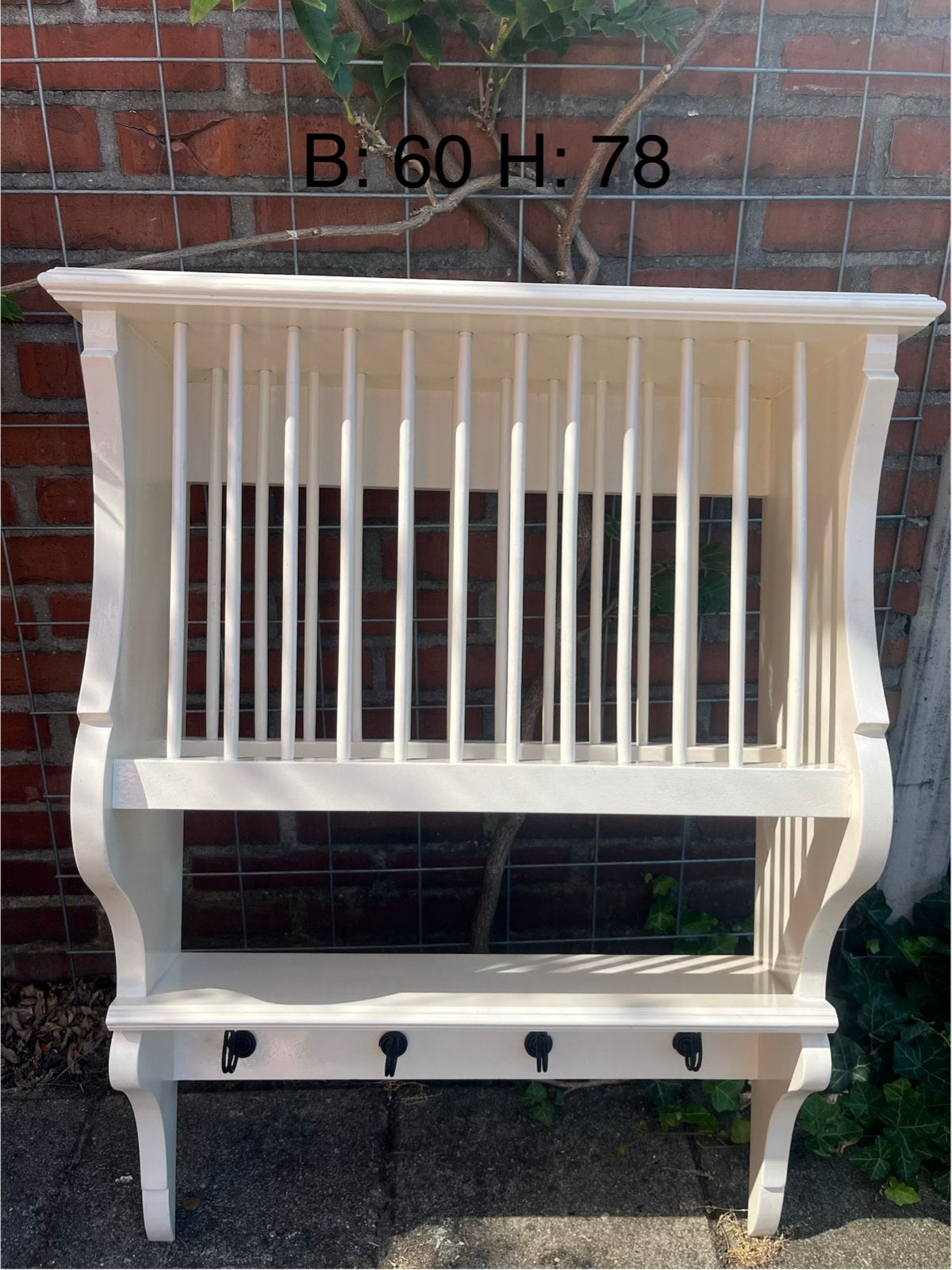 Brocante bordenrek met haken - B: 60 H: 78, Antiek en Kunst, Ophalen