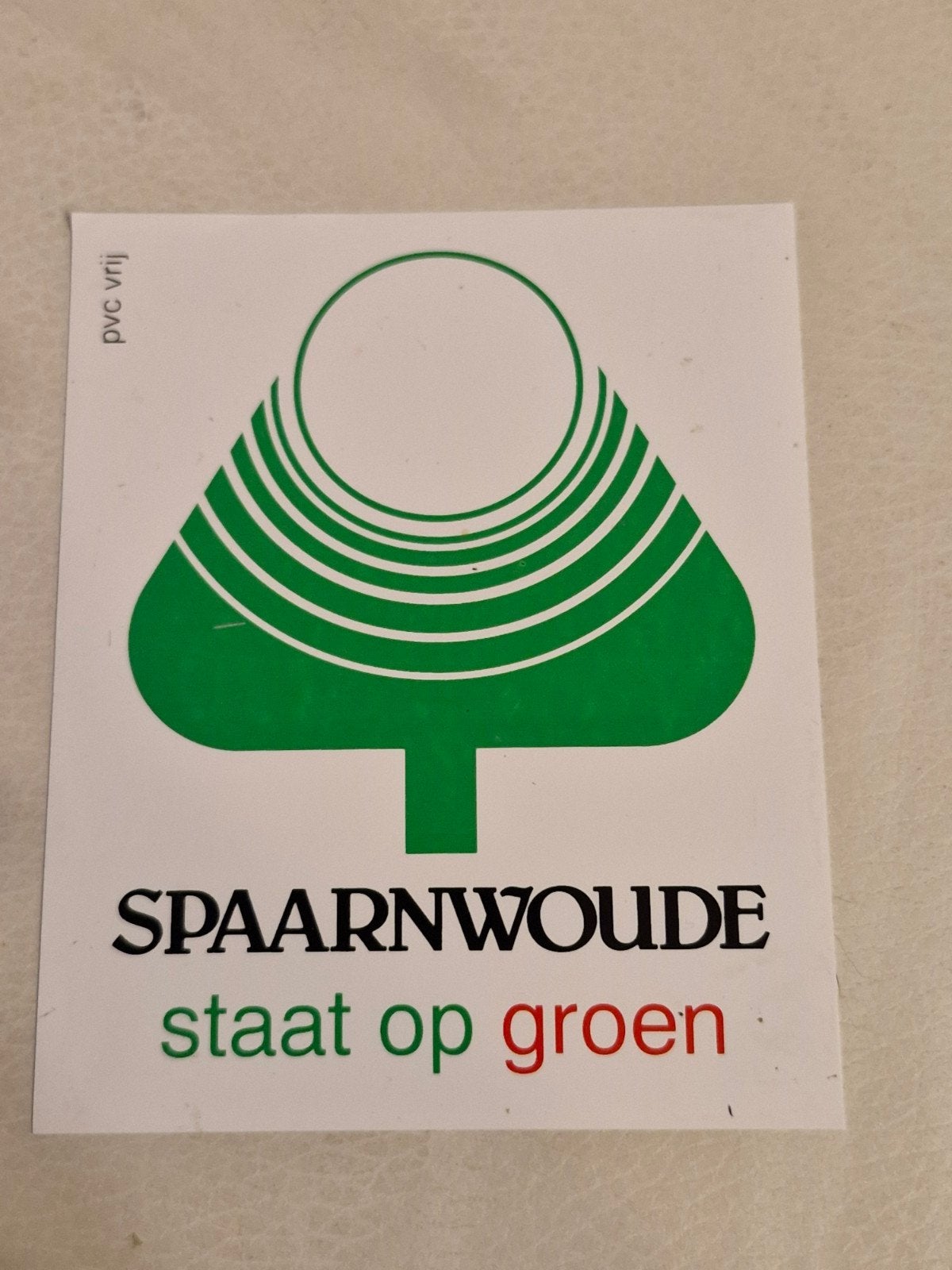 8729 Sticker Spaarnwoude staat op groen - PVC vrij, Ophalen of Verzenden, Nieuw, Overige typen