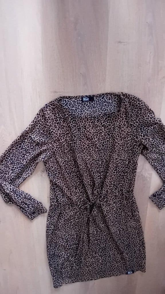 Panterprint jurkje nieuw maat s met zijzakjes, Bruin, Nieuw, Ophalen of Verzenden, Knielengte