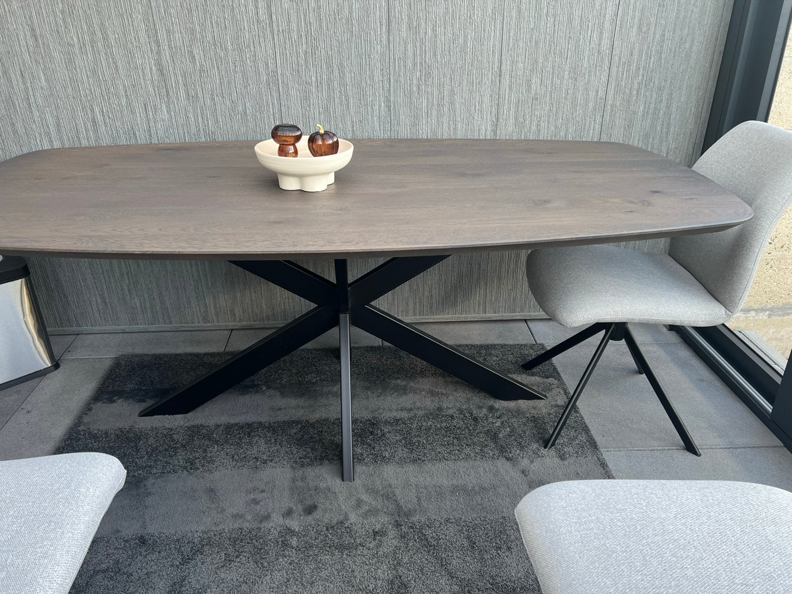 Eetkamertafel Viborg donkerbruin 220x100 cm nieuw, Huis en Inrichting, Tafels | Eettafels, Ophalen, 100 tot 150 cm, Vijf personen of meer