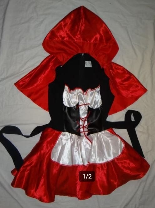 Leuk rood/wit/zwarte ROODKAPJE jurk, Carnaval, Ophalen of Verzenden, Kleding, Maat 36 (S)