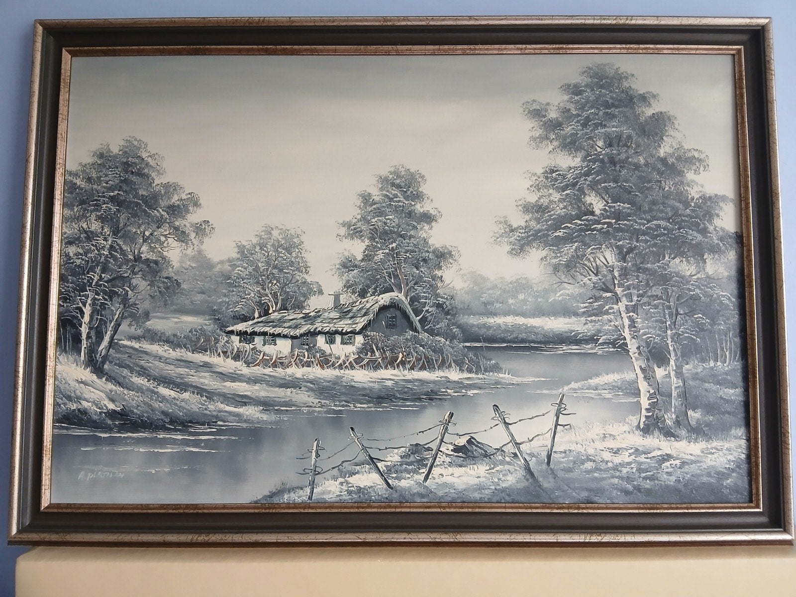 Schilderij A. Plasman - Winterlandschap met boerderij, Ophalen, Doek, Realistisch, Origineel werk