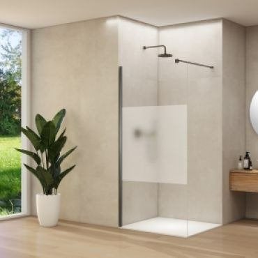 Douchewand glas 100cm met satijnbaan (in verpakking), Ophalen, Nieuw, Glas, Douche