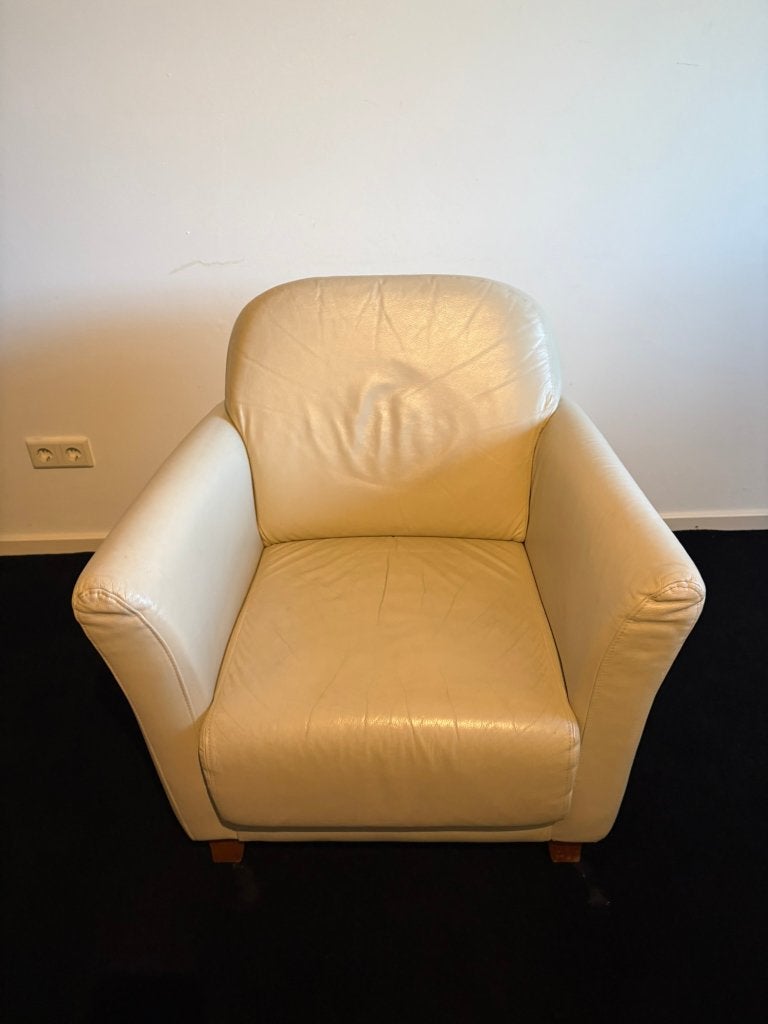 Fauteuil leer, Huis en Inrichting, Ophalen, Gebruikt, Klassiek, 75 tot 100 cm