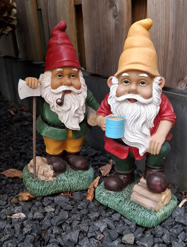 2 Tuinkabouters, Tuin en Terras, Ophalen of Verzenden, Gebruikt, Steen, Tuinkabouter