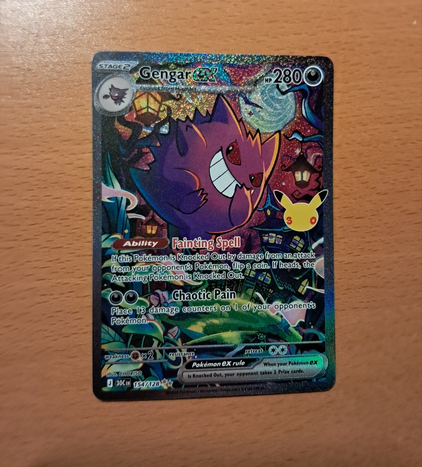 Gengar ex - 30th Celebration 154/128 MINT, Ophalen, Nieuw, Losse kaart, Foil