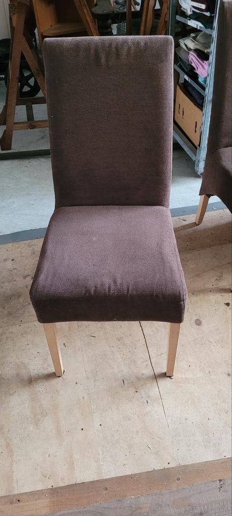 Gratis stoelen ophalen - Bruine stoffen eetkamerstoelen, Ophalen, Gebruikt, Bruin, Vier