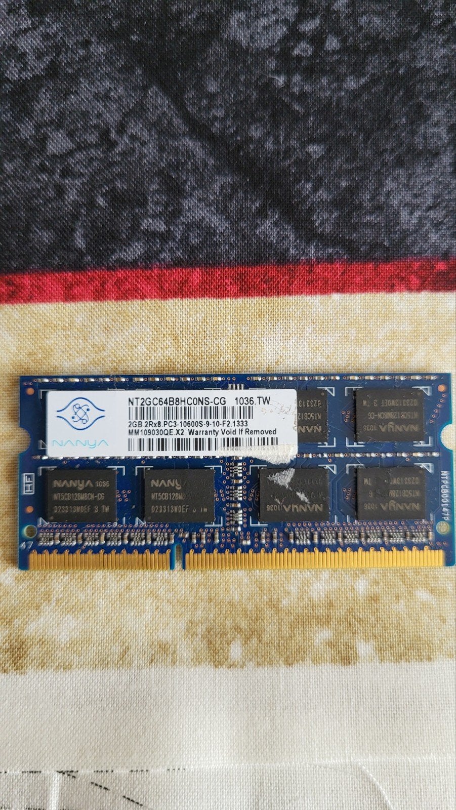 NANYA DDR3 2GB RAM SODIMM Laptop Geheugen, Gebruikt, DDR3, Ophalen of Verzenden, 2 GB