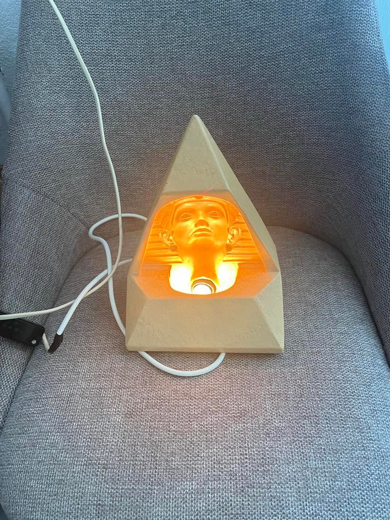 Vintage Piramide Lamp met Toetanchamon Gezicht, Ophalen of Verzenden, Gebruikt