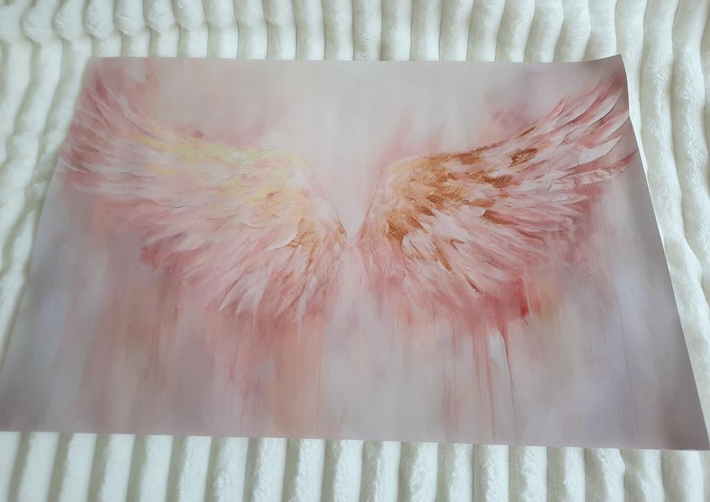 Poster Engel Vleugels Roze Goud, Vierkant, Nieuw, Ophalen of Verzenden, A1 t/m A3