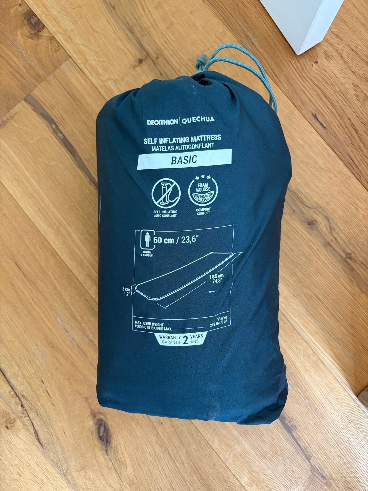 QUECHUA Zelfopblazende slaapmat Basic 60 cm 1 persoon, Ophalen, Nieuw, 1-persoons