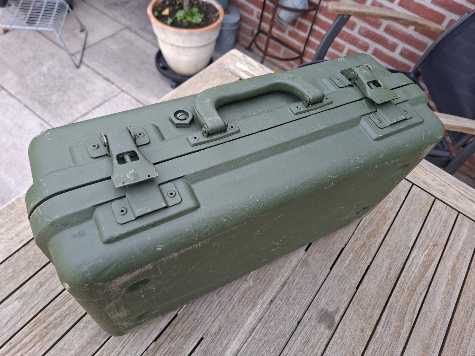 Militaire transportkoffer optische apparatuur defensie KL, Verzenden, Landmacht, Nederland, Kist of Geocache