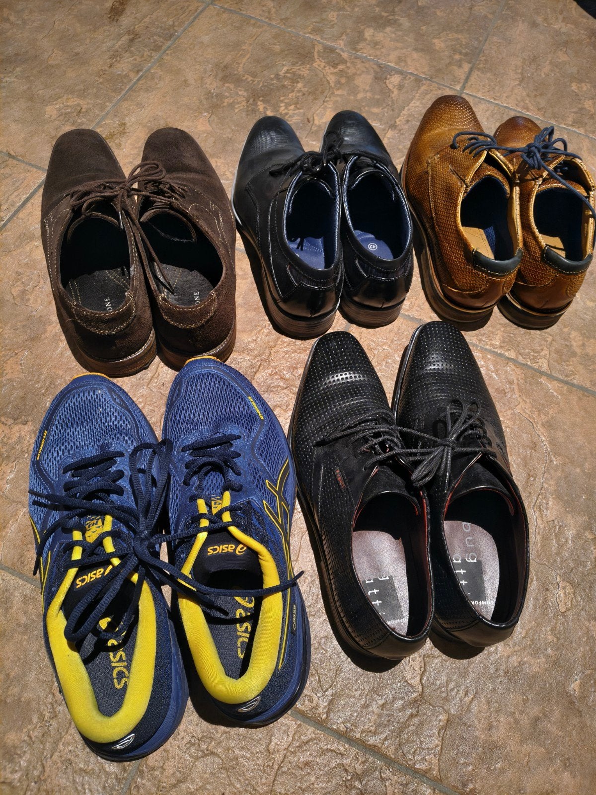 Vijf paar herenschoenen maat 42, Kleding | Heren, Overige kleuren, Ophalen of Verzenden, Gedragen, Veterschoenen