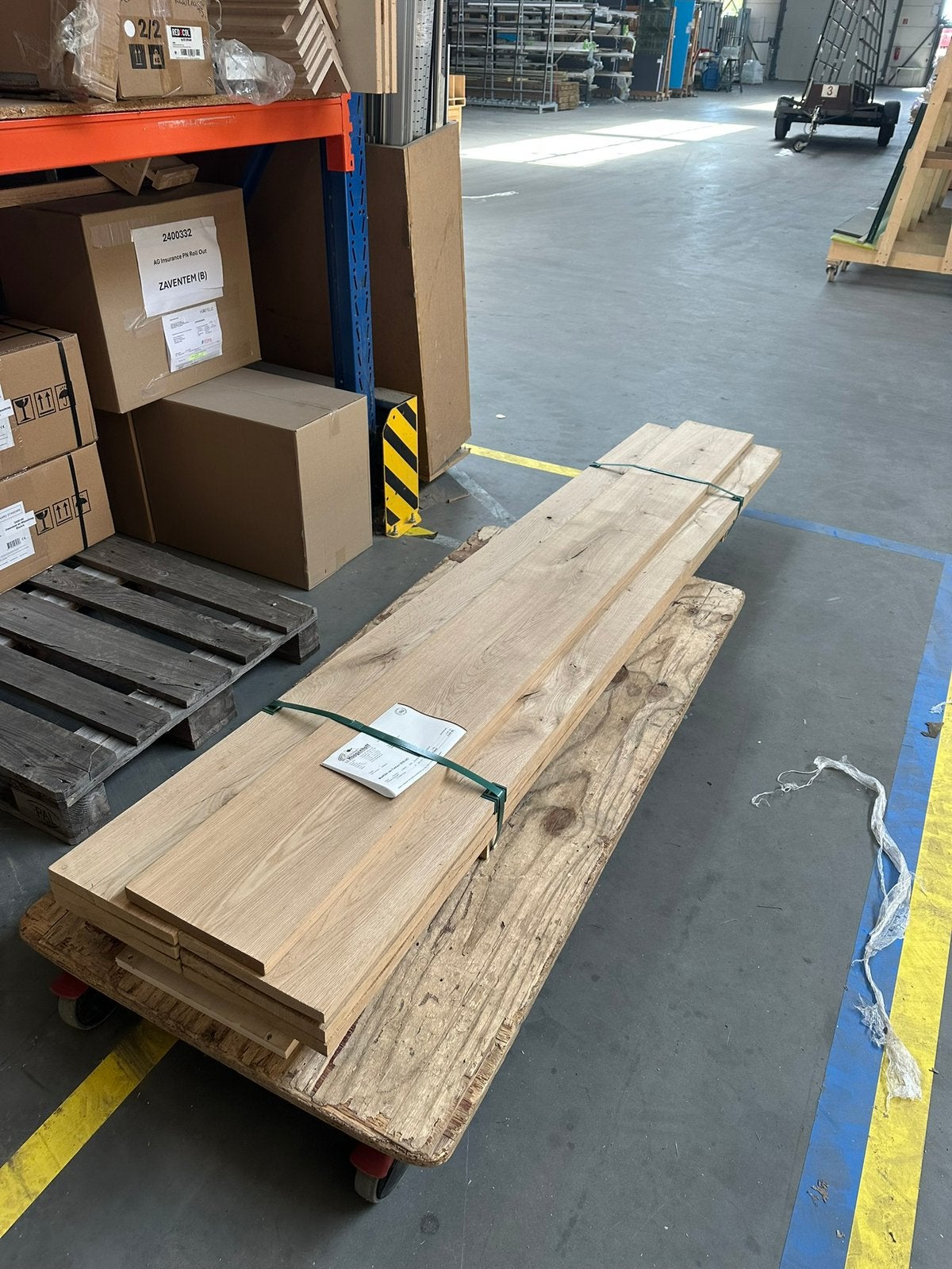 Massief Eiken Geschaafd -7st. 250cm, Doe-het-zelf en Verbouw, Hout en Planken, Ophalen, Minder dan 25 mm, Eiken, Nieuw