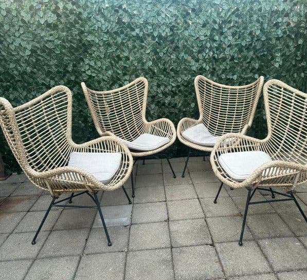 4x Karwei stoel Bobbie - Rotan tuinstoelen, Ophalen, Gebruikt, Rotan