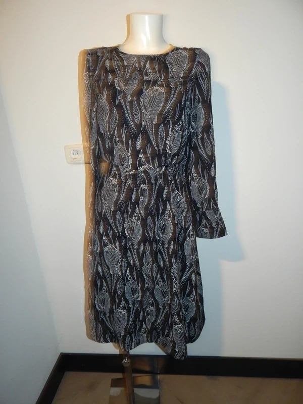 Essentiel Antwerp zwarte jurk witte vogel print open rug 38, Kleding | Dames, Jurken, Maat 38/40 (M), Zo goed als nieuw, Meerkleurig