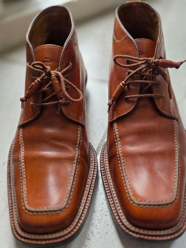 Jaguar - cognac leren halfhoge veterschoen - maat 42, Overige kleuren, Jaguar, Ophalen of Verzenden, Gedragen