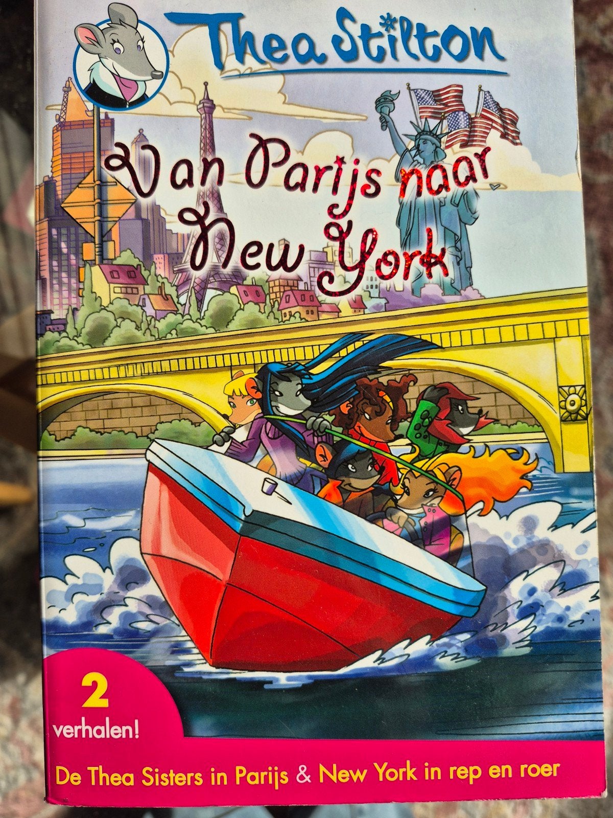 Thea Stilton: Van Parijs naar New York (2 verhalen), Ophalen of Verzenden, Zo goed als nieuw, Thea Stilton, Fictie algemeen