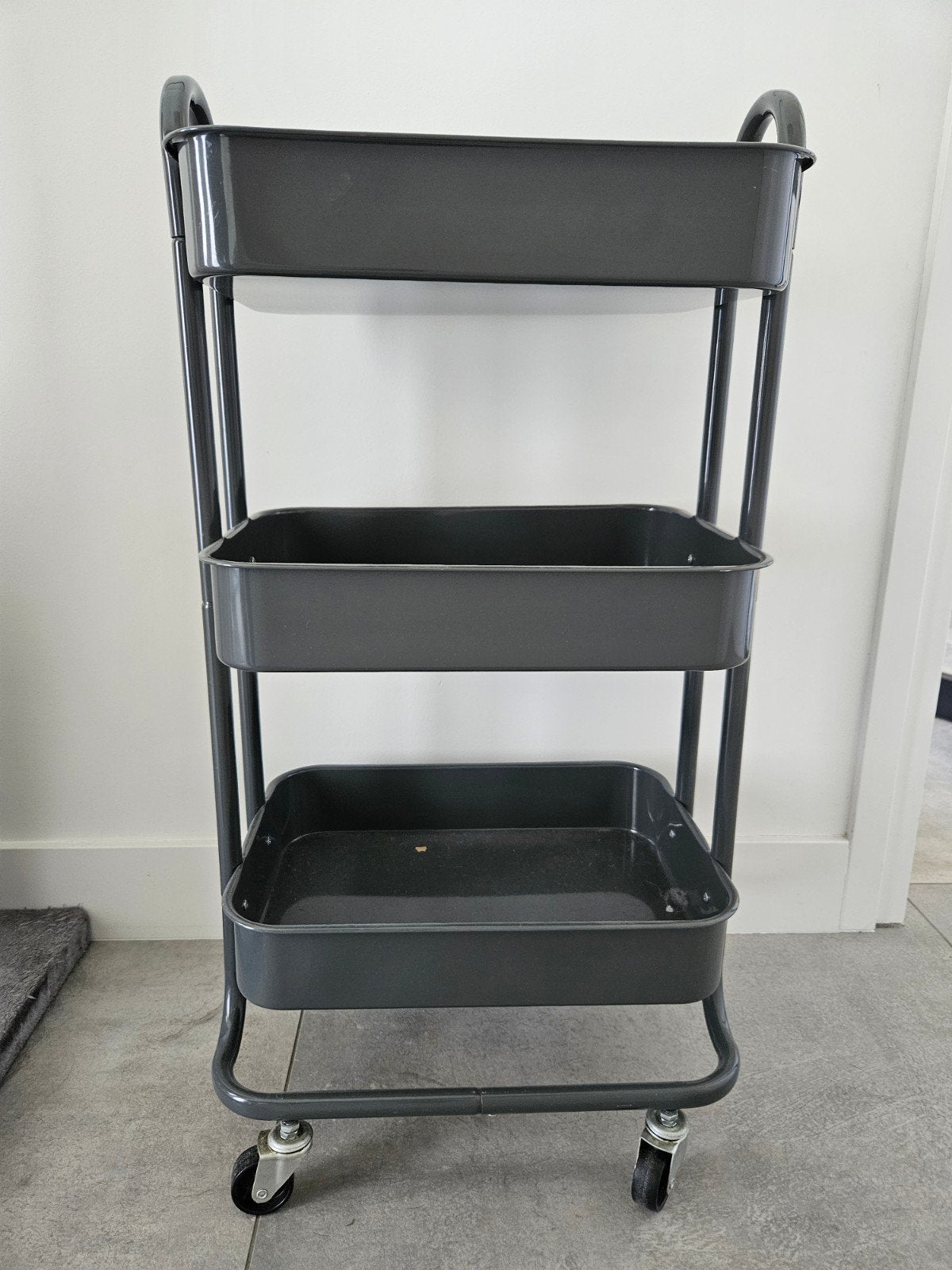 Trolley 3 laags grijs, Huis en Inrichting, Kasten | Stellingkasten, Ophalen, Gebruikt